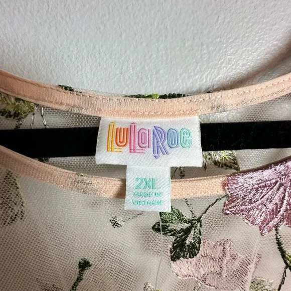 LuLaRoe Deanne II Sheer Floral Maxi Dress 2XL - Picture 5 of 13